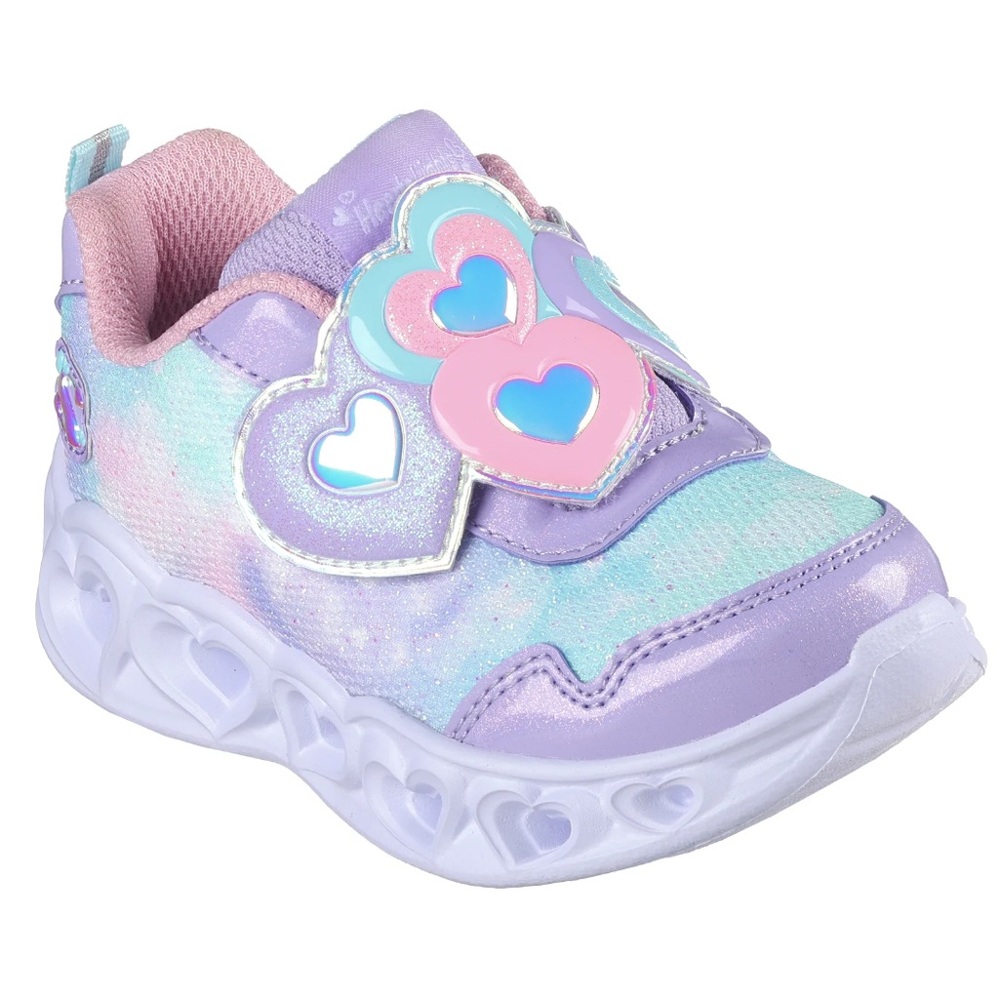 Sketchers Kids Light-Up Heart Sneakers - Purple and Blue